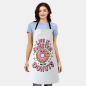 Das Leben ist süßer mit Donuts Schürze (Getragen)