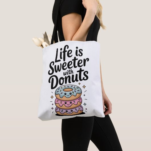 Das Leben ist süßer mit Donuts Tasche (Von Nahem)