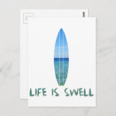 Das Leben ist Swell Surf Board Design Postkarte (Vorne/Hinten)