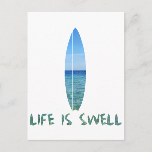 Das Leben ist Swell Surf Board Design Postkarte (Vorderseite)