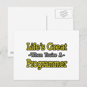 Das Leben ist toll.. Programmierer Postkarte (Vorne/Hinten)