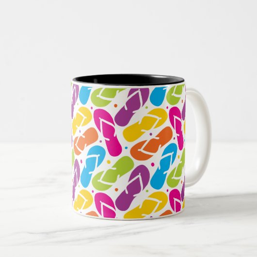 Das Leben ist umdrehen herein Reinfall-Muster Zweifarbige Tasse (VorderseiteRechts)