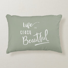 Das Leben ist verrückt Schöner Zitat Text Zierkissen