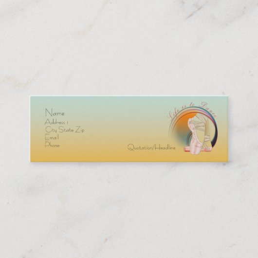 Das Leben ist, Visitenkarte zu tanzen (Vorderseite)