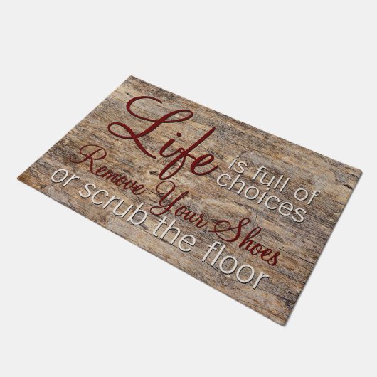 Das Leben ist voll von Wahlmöglichkeiten Motiviere Fußmatte (Schrägansicht)