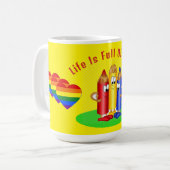 Das Leben Ist Voller Farbe Kaffeetasse (Vorderseite Links)