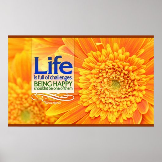 Das Leben ist voller Herausforderungen Motivierend Poster (Vorne)