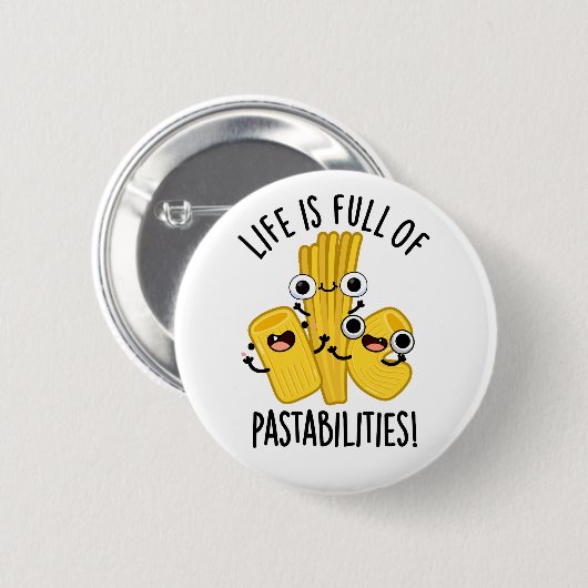 Das Leben ist voller Pastbarkeiten Funny Pasta Pub Button (Vorne & Hinten)
