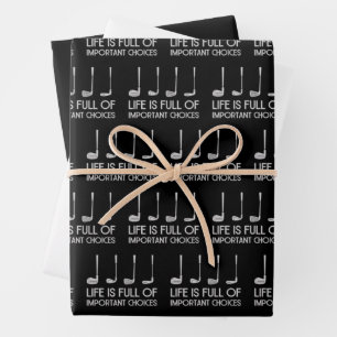 Das Leben Ist Voller Wichtiger Entscheidungen Golf Geschenkpapier Set