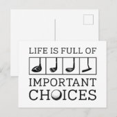 Das Leben ist voller wichtiger Entscheidungen Postkarte (Vorne/Hinten)