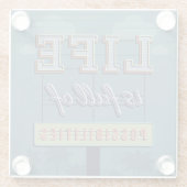 Das Leben ist von den Möglichkeiten voll Glasuntersetzer (Rückseite)