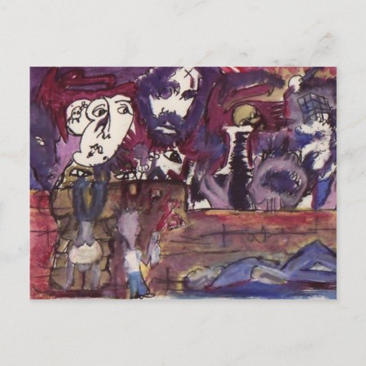 Das Leben ist vorbei und jetzt bin ich vorbei Postkarte (Vorderseite)