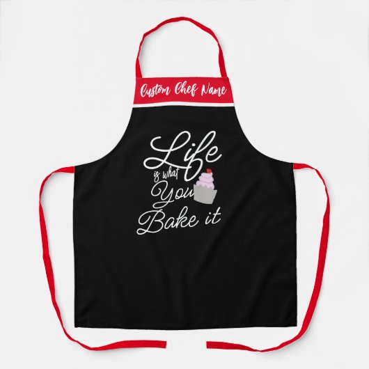 Das Leben ist, was du backst, Schürze, Personalisi Schürze (Vorderseite)
