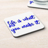 Das Leben ist, was man daraus Typografie macht Getränkeuntersetzer (Linke Seite)