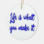 Das Leben ist, was man daraus Typografie macht Keramikornament (Links)