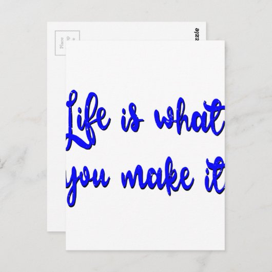 Das Leben ist, was man daraus Typografie macht Postkarte (Vorne/Hinten)