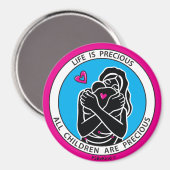 Das Leben ist Wertvoll 1 Pink_3" Round-Magnet Magnet (Vorderseite/Rückseite)