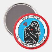 Das Leben ist Wertvoll 1 Red_3" Round-Magnet Magnet (Vorderseite/Rückseite)