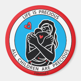 Das Leben ist Wertvoll 1 Red_3" Round-Magnet Magnet