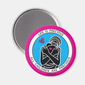 Das Leben ist Wertvoll 3 Pink_2.25" Round-Magnet Magnet (Vorderseite/Rückseite)