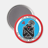 Das Leben ist Wertvoll 3 Red_3" Round-Magnet Magnet (Vorderseite/Rückseite)