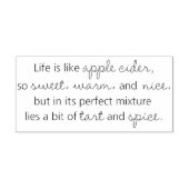 Das Leben ist wie die Apfelwein-Sentiment-Briefmar Gummistempel (Prägung)