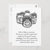 Das Leben ist wie ein Kameradokument, schwarz und Postkarte (Vorne/Hinten)