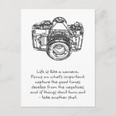 Das Leben ist wie ein Kameradokument, schwarz und Postkarte (Vorderseite)