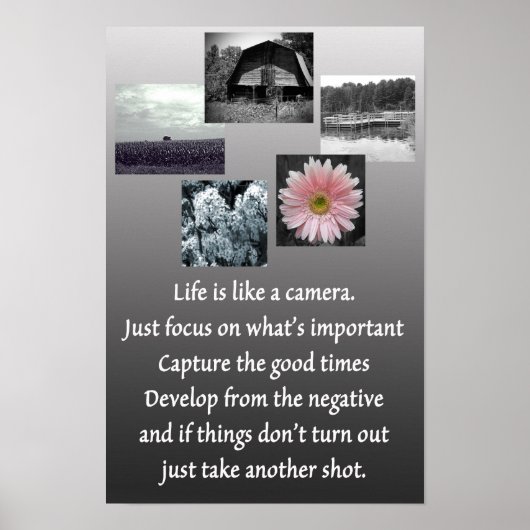 Das Leben ist wie ein Kameraposter Poster (Vorne)