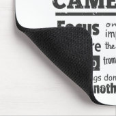 Das Leben ist wie ein Kamerazitat, schwarzer Mousepad (Ecke)