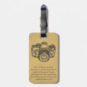 Das Leben ist wie ein Kamerazitat, Vintag Gepäckanhänger (Rückseite vertikal)