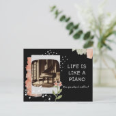 Das Leben ist wie ein Klavier Inspiration Postkarte (Stehend Vorderseite)