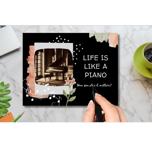 Das Leben ist wie ein Klavier Inspiration Postkarte