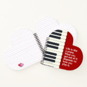 "Das Leben ist wie ein Klavier"-Klaviertastatur Notizblock (Innenseite)