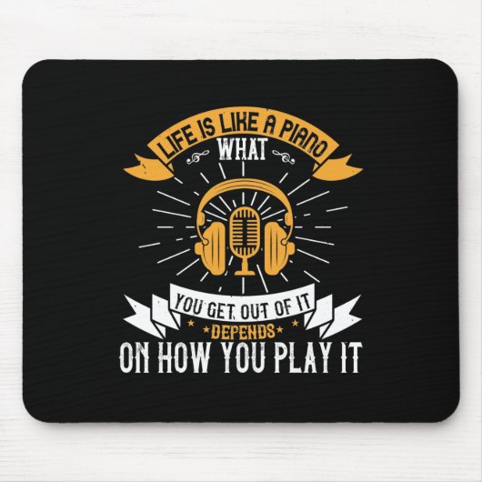 Das Leben ist wie ein Klavier Mousepad (Vorne)