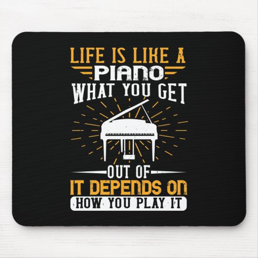 Das Leben ist wie ein Klavier Mousepad (Vorne)