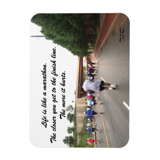 Das Leben ist wie ein Marathonmagnet Magnet (Vertikal)