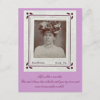 Das Leben ist wie ein neuer Hut...Probieren Sie es Postkarte