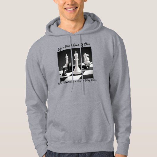 "Das Leben ist wie ein Schachspiel Hoodie (Vorderseite)