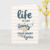 Das Leben ist wie ein Song-Förderung Erfolg Leben  Karte (Gelbe Blume)