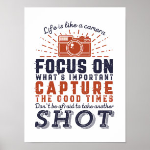 Das Leben ist wie ein Zitat eines Fotografen Poster
