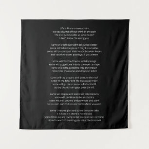 Das Leben ist wie ein Zug ohne Ende Wandteppich