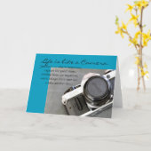 Das Leben ist wie eine Kamera-Grußkarte Karte (Gelbe Blume)