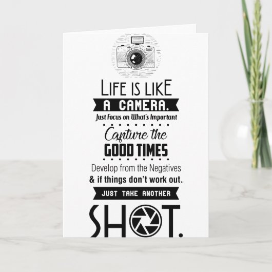 Das Leben ist wie eine Kamera Karte (Vorderseite)