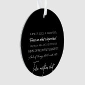 Das Leben ist wie eine Kamera Ornament (Vorderseite)