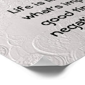 Das Leben ist wie eine Kamera. Poster (Ecke)