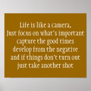 Das Leben ist wie eine Kamera Poster