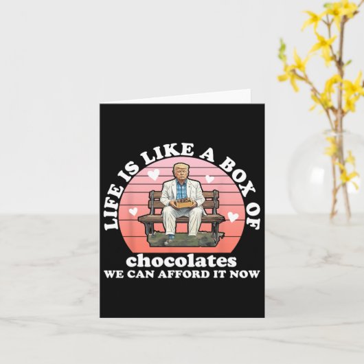 Das Leben ist wie eine Schokolade, die wir uns lei Karte (Gelbe Blume)