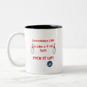 Das Leben ist wie eine Spalte 7 - 10 Zweifarbige Tasse (Links)