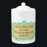 "Das Leben ist wie eine Tasse Tee" & Kleeblatts Te<br><div class="desc">Hast du nicht schon immer gewollt,  ihr Lieblingssprichwort auf einer Teekanne mit einem köstlichen Kleeblatt-Design zu bekommen? Hier können Sie und wenn Sie möchten,  eine Anpassung nur Nachricht an mich und ich werde mehr als gerne helfen!</div>